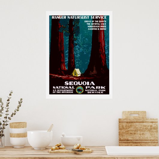  WPA-campagne in het nationale park Sequoia Poste Poster (Keuken)