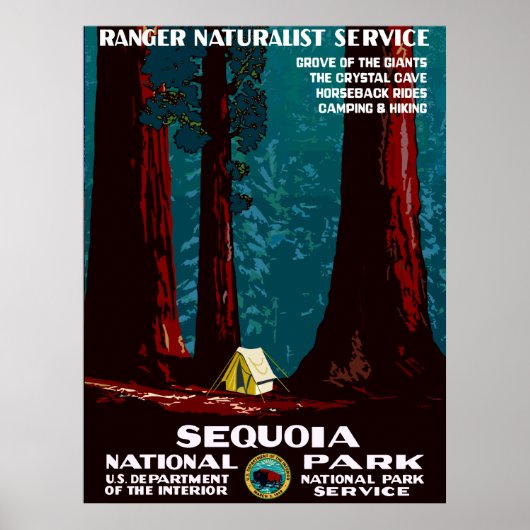 WPA-campagne in het nationale park Sequoia Poster (Voorkant)