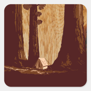 WPA-campagne in het nationale park Sequoia Vierkante Sticker