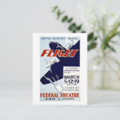 WPA Federal Theater Project Flight Briefkaart (Staand voorkant)