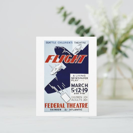  WPA Federal Theater Project Flight Briefkaart (Staand voorkant)