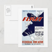 WPA Federal Theater Project Flight Briefkaart (Voorkant / Achterkant)