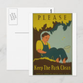 WPA - houd Schone Park Briefkaart (Voorkant / Achterkant)
