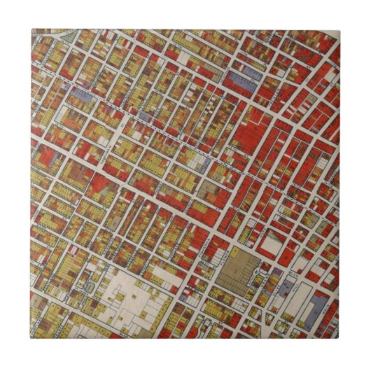 WPA-kaart van de centrale Los Angeles Tegeltje (Voorkant)