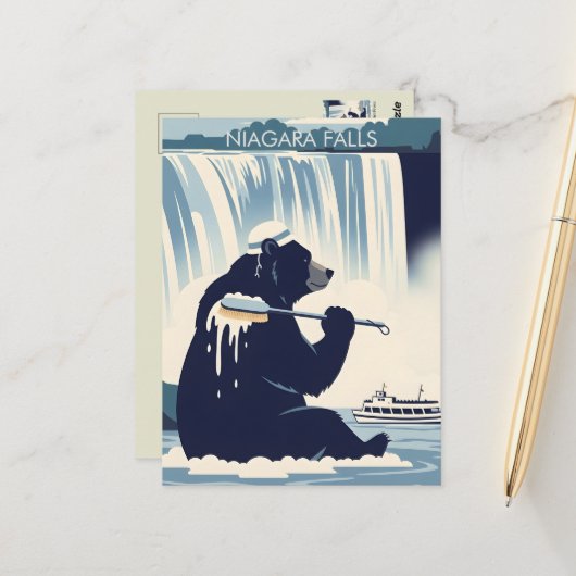 WPA Kunst Niagara Falls Briefkaart (Voorkant / Achterkant in situ)