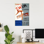  WPA Leer aan de Campagne van de Swim Poster (Thuiskantoor)