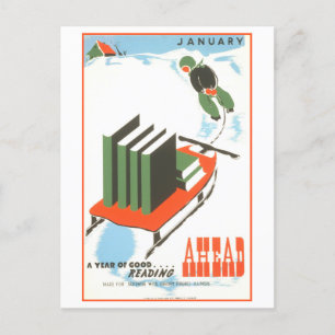 WPA Library Poster januari Lezen Briefkaart
