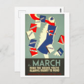  WPA Library Poster maart lezen Briefkaart (Voorkant / Achterkant)