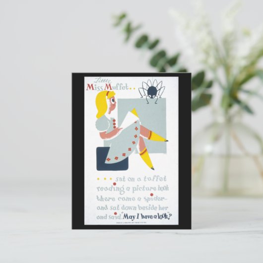WPA Library Poster met Little Miss Muffet Briefkaart (Staand voorkant)
