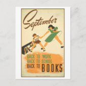  WPA Library Poster September Reading Briefkaart (Voorkant)