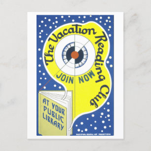  WPA Library-Poster voor vakantielezen Briefkaart