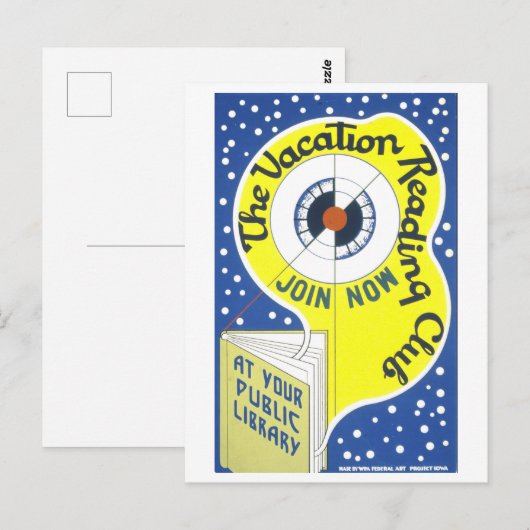  WPA Library-Poster voor vakantielezen Briefkaart (Voorkant / Achterkant)