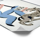 WPA-Man en Wolf-roemor Poster (Hoek)