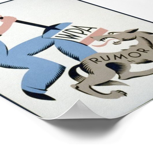  WPA-Man en Wolf-roemor Poster (Hoek)