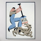  WPA-Man en Wolf-roemor Poster (Voorkant)