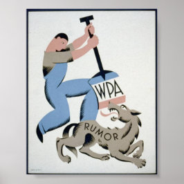  WPA-Man en Wolf-roemor Poster