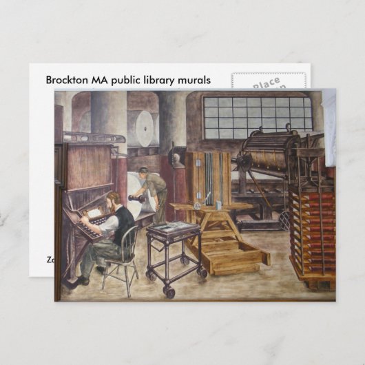 WPA Murals 7 ~ briefkaart (Voorkant / Achterkant)