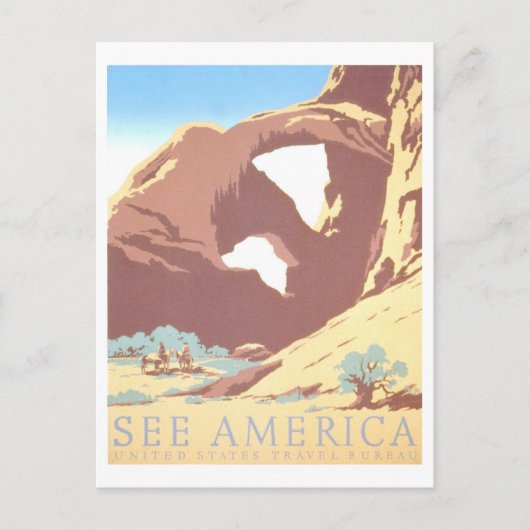 WPA Parks Reisposter: "Zie Amerika" Briefkaart (Voorkant)