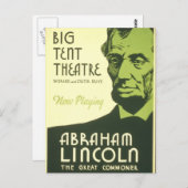 WPA-Poster Abraham Lincoln Illinois 1936 Briefkaart (Voorkant / Achterkant)