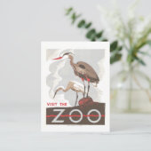  WPA-Poster: "Bezoek de dierentuin" Briefkaart (Staand voorkant)