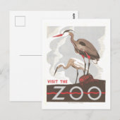  WPA-Poster: "Bezoek de dierentuin" Briefkaart (Voorkant / Achterkant)