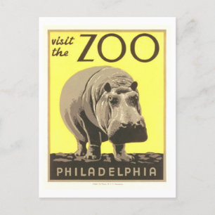  WPA-Poster Bezoek de dierentuin van Philadelphia Briefkaart
