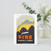  WPA-Poster: "Fire Wrecks a Forest" Briefkaart (Staand voorkant)
