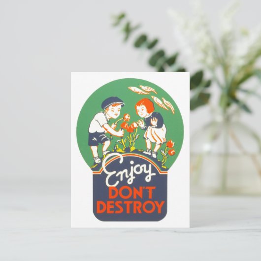  WPA-Poster "Genieten, niet vernietigen" Briefkaart (Staand voorkant)