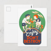  WPA-Poster "Genieten, niet vernietigen" Briefkaart (Voorkant / Achterkant)