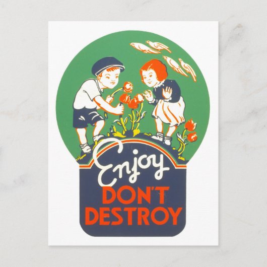  WPA-Poster "Genieten, niet vernietigen" Briefkaart (Voorkant)
