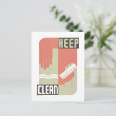 WPA-Poster: "Houd Schoon"Hygiëne Briefkaart (Staand voorkant)