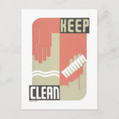 WPA-Poster: "Houd Schoon"Hygiëne Briefkaart (Voorkant)