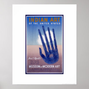 WPA-Poster: Indische Kunst van de V.S. bij MOMA NY Poster