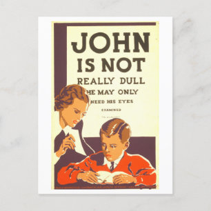  WPA-Poster "John is niet echt saai" Briefkaart