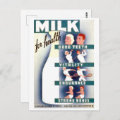 WPA-Poster Melk voor Gezondheid Briefkaart (Voorkant / Achterkant)