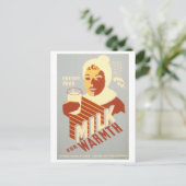  WPA-Poster Melk voor Warmte Briefkaart (Staand voorkant)