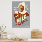 WPA-Poster MILK Poster (Keuken)