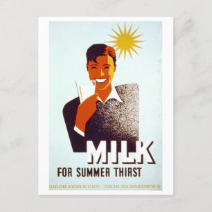WPA Poster Milk voor Zomerdorst Briefkaart