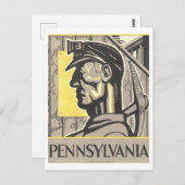  WPA-Poster: Pennsylvania Coal Miner Briefkaart (Voorkant / Achterkant)