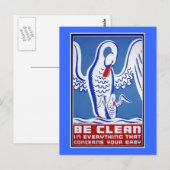 WPA-Poster reinigen Briefkaart (Voorkant / Achterkant)