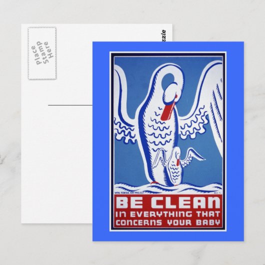  WPA-Poster reinigen Briefkaart (Voorkant / Achterkant)