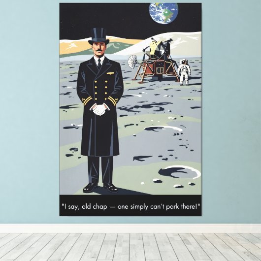 WPA poster style funny canvas print (Insitu (Houten vloer))