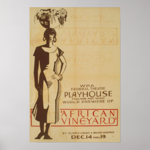 WPA-Poster voor Afrikaanse wijnbouw Poster