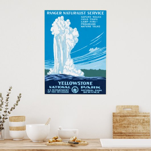 WPA-Poster voor het nationale park van Yellowstone Poster (Keuken)