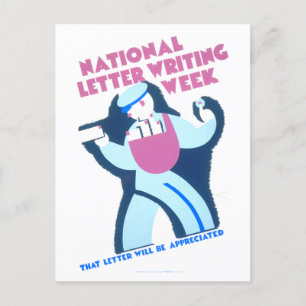 WPA-Poster voor Letter-Writing Week Briefkaart