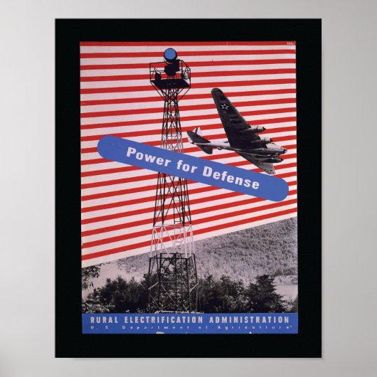  WPA-printer voor "Power for Defense" 11x14" Poster (Voorkant)