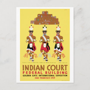 WPA Pueblo Turtle Dancers New Mexico Briefkaart