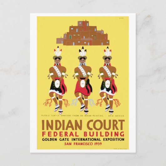 WPA Pueblo Turtle Dancers New Mexico Briefkaart (Voorkant)