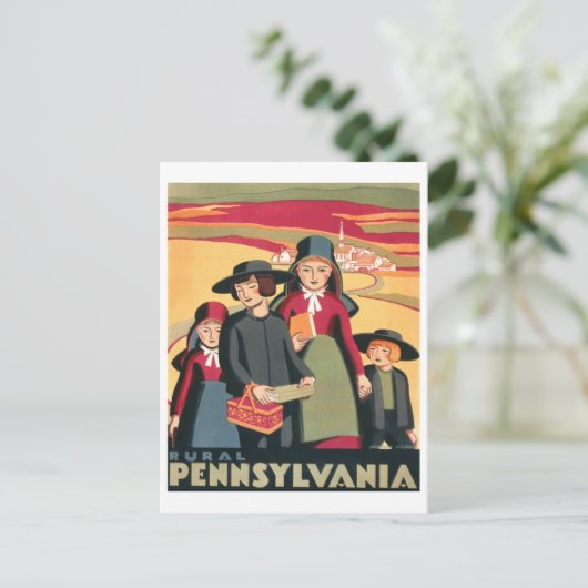  WPA-reisposter Landelijk Pennsylvania Briefkaart (Staand voorkant)