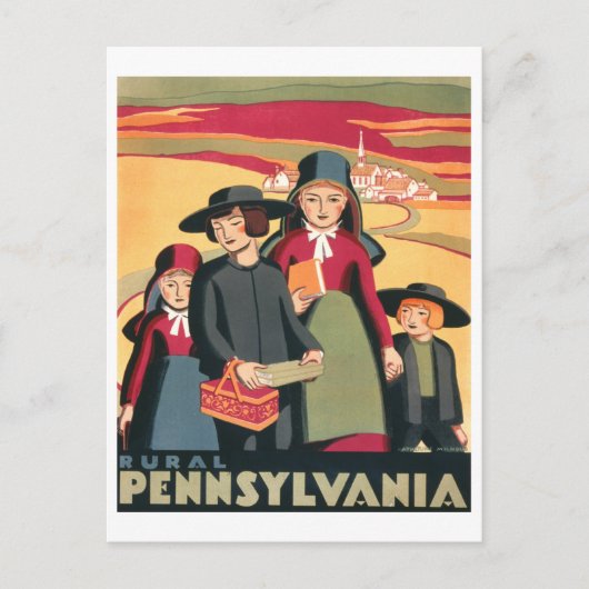  WPA-reisposter Landelijk Pennsylvania Briefkaart (Voorkant)